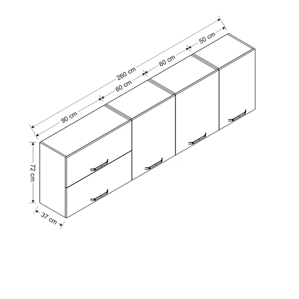Minar 260 Cm Mutfak Dlb Byz 260-B1-Üst - Resim 8