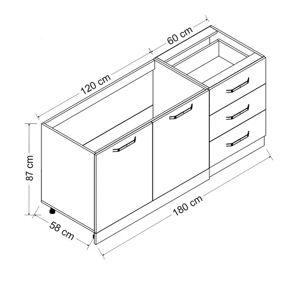 Minar 180 Cm Mutfak Dlb Byz Dore 180-D1-Alt - 8