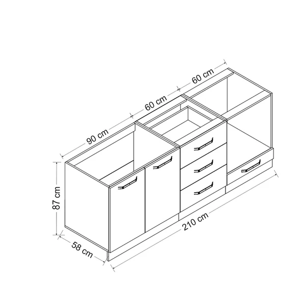 Minar 210 Cm Mutfak Dlb Byz Ant 210-A3-Alt - Resim 8