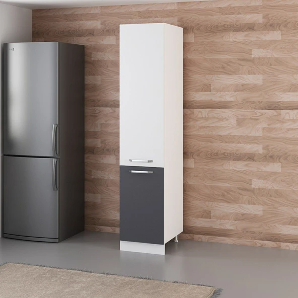 Minar 45 Cm Mutfak Boy Dolabı Beyaz Antrasit D45-A1 - Resim 3