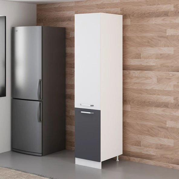 Minar 45 Cm Mutfak Boy Dolabı Beyaz Antrasit D45-A1 - Resim 5