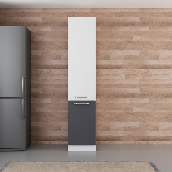 Minar 45 Cm Mutfak Boy Dolabı Beyaz Antrasit D45-A1 ürün görseli