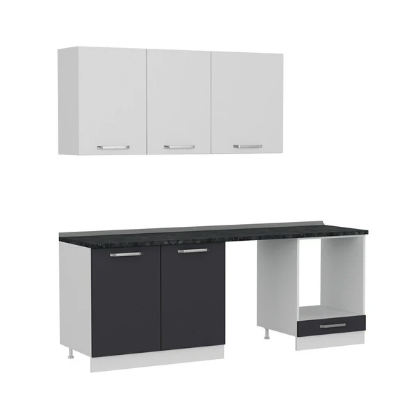 Minar 220 Cm Mutfak Dolabı Beyaz Antrasit 220-A13 - 2