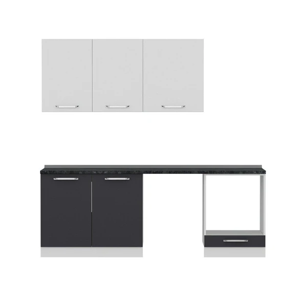 Minar 220 Cm Mutfak Dolabı Beyaz Antrasit 220-A13 - 4