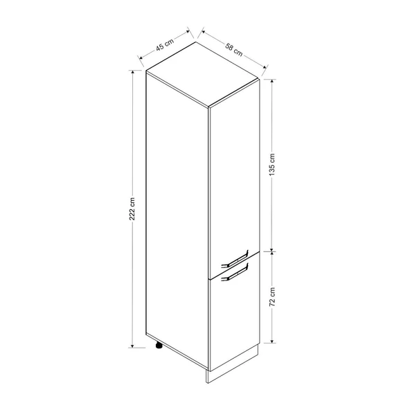 Minar 45 Cm Mutfak Boy Dolabı Beyaz Antrasit D45-A1 - Resim 8