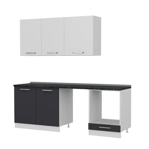 Minar 220 Cm Mutfak Dolabı Beyaz Antrasit 220-A13 - 6