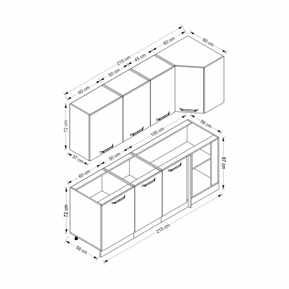 Minar 215Cm Köşe Mtfk Dlp Byz Antr K215-A1 - 8