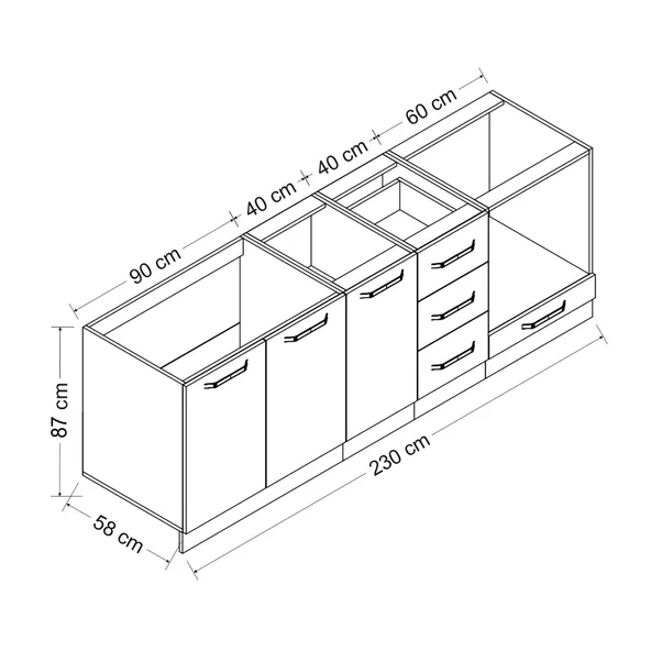 Minar 230 Cm Mutfak Dlb Byz 230-B3-Alt - Resim 8