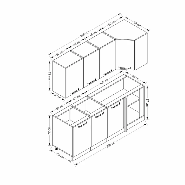 Minar 200Cm Köşe Mtfk Dlp Byz Antr K200-A1 - 8
