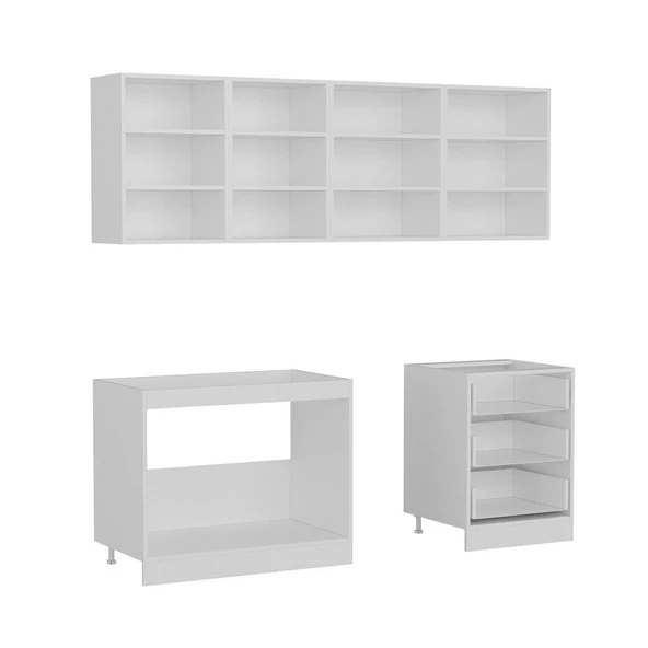 Minar 220 Cm Mutfak Dolabı Beyaz 220-B12 - Resim 7