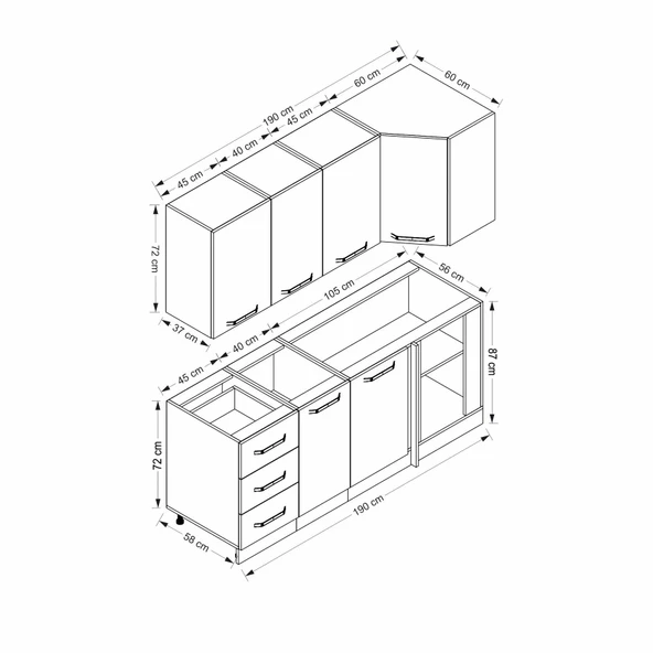 Minar 190Cm Köşe Mtfk Dlp Byz Dore K190-D2 - Resim 8