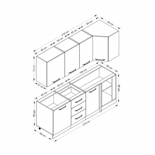 Minar 215Cm Köşe Mtfk Dlp Byz Dore K215-D2 - Resim 8