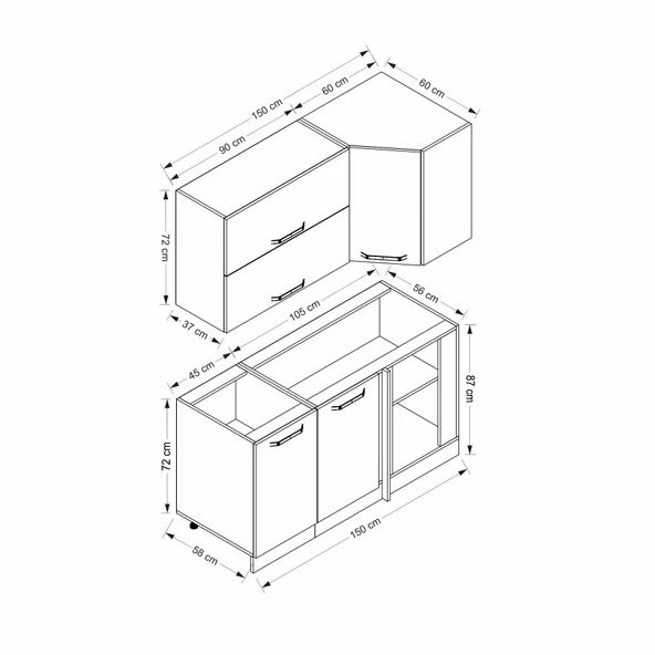 Minar 150Cm Köşe Mtfk Dlp Byz K150-B2 - Resim 8