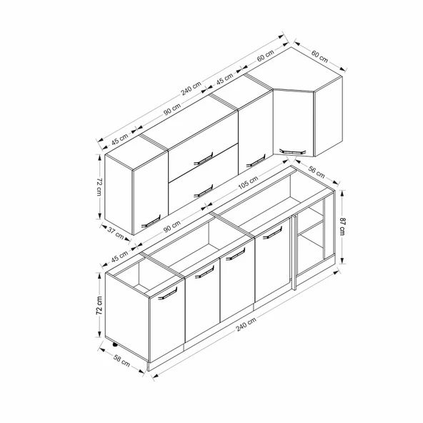 Minar 240Cm Köşe Mtfk Dlp Byz K240-B2 - Resim 8