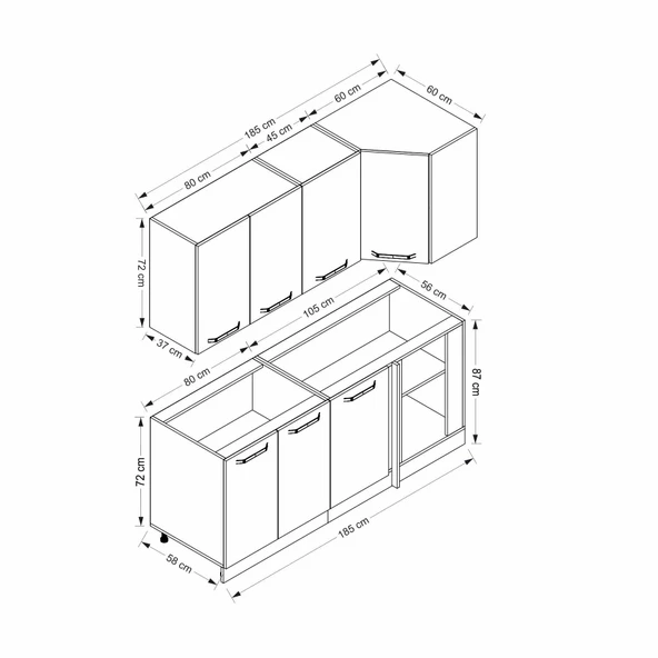 Minar 185Cm Köşe Mtfk Dlp Byz Dore K185-D2 - Resim 8