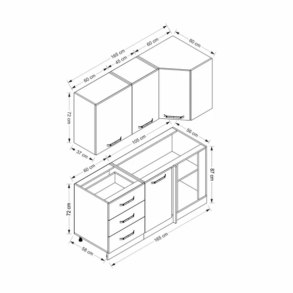 Minar 165Cm Köşe Mtfk Dlp Byz Dore K165-D2 - Resim 8