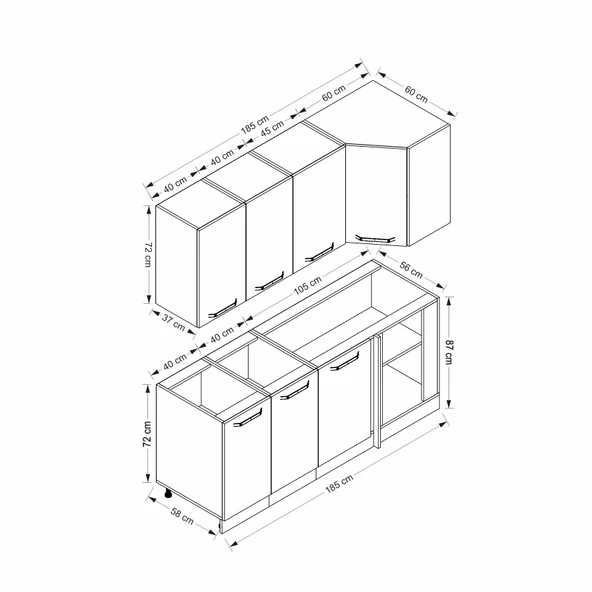 Minar 185Cm Köşe Mtfk Dlp Byz Dore K185-D1 - Resim 8