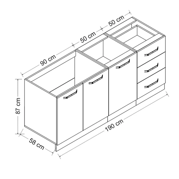 Minar 190 Cm Mutfak Dlb Byz 190-B1-Alt - Resim 8