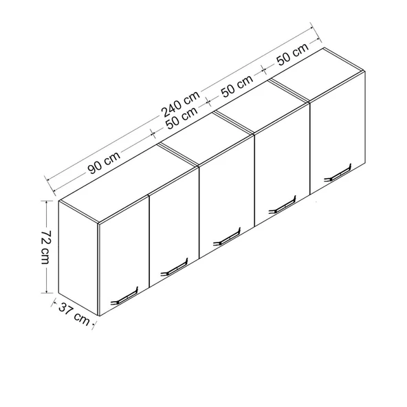 Minar 240 Cm Mutfak Dlb Byz 240-B1-Üst - Resim 8