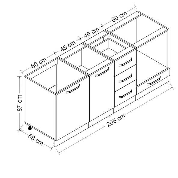 Minar 205 Cm Mutfak Dlb Byz Dore 205-D3-Alt - 8