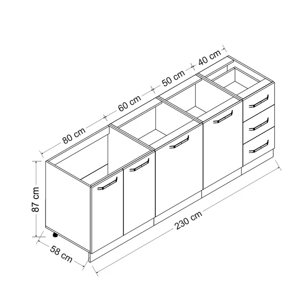 Minar 230 Cm Mutfak Dlb Byz Dore 230-D1-Alt - Resim 8