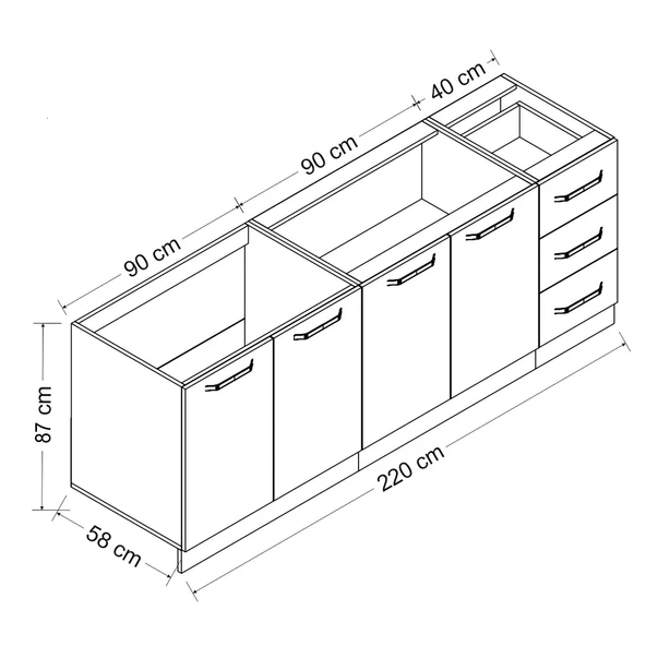 Minar 220 Cm Mutfak Dlb Byz 220-B3-Alt - Resim 8