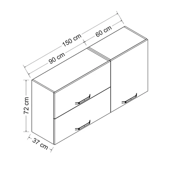 Minar 150 Cm Mutfak Dlb Byz 150-B1-Üst - Resim 8