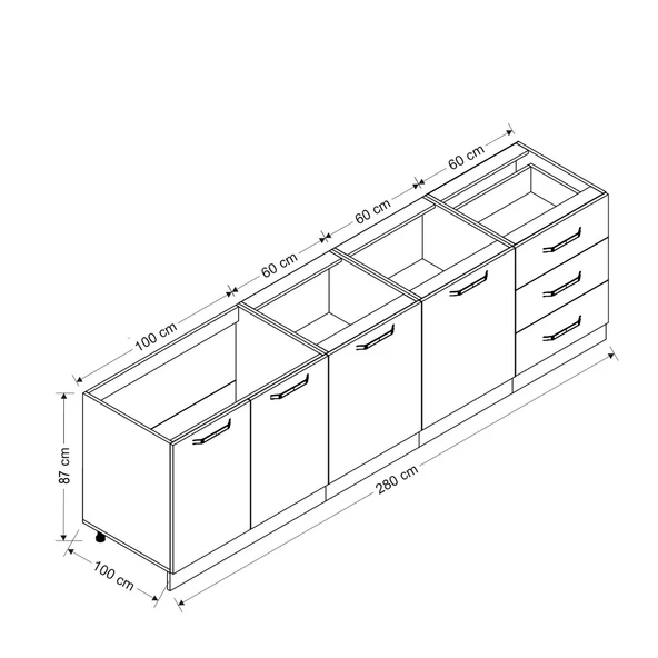 Minar 280 Cm Mutfak Dlb Byz Dore 280-D2-Alt - Resim 2