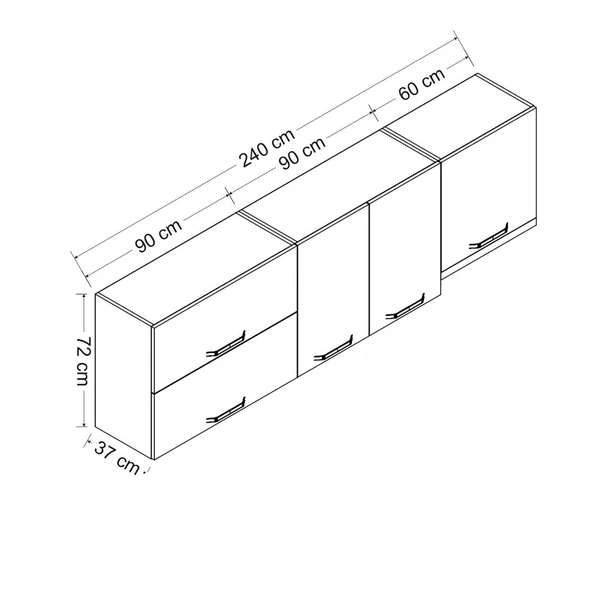 Minar 240 Cm Mutfak Dlb Byz 240-B5-Üst - Resim 8
