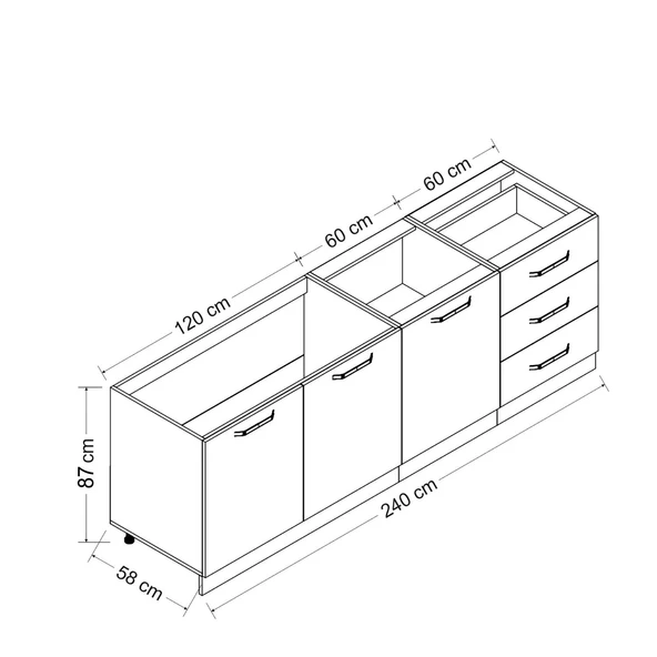 Minar 240 Cm Mutfak Dlb Byz Ant 240-A3-Alt - Resim 8