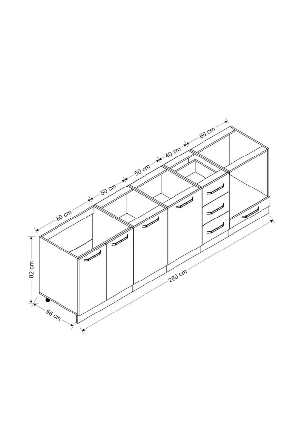 Minar 280 Cm Mutfak Dlb Byz 280-b6-alt