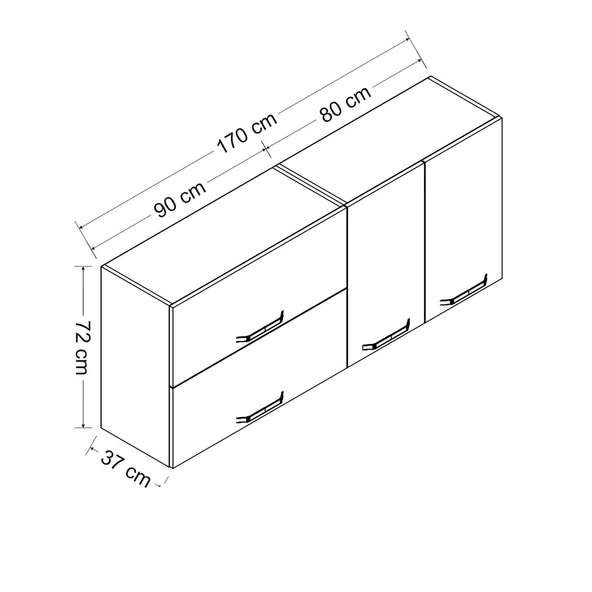 Minar 170 Cm Mutfak Dlb Byz 170-B1-Üst - Resim 8