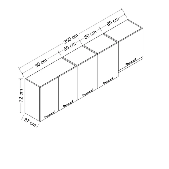 Minar 250 Cm Mutfak Dlb Byz 250-B4-Üst - Resim 8