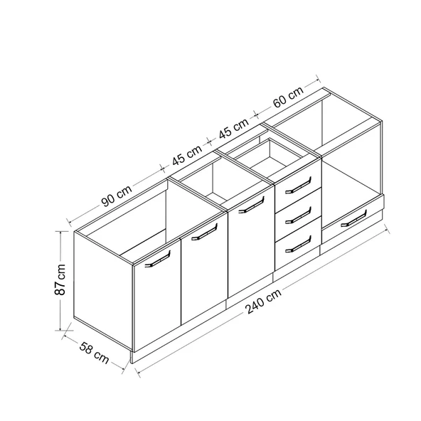 Minar 240 Cm Mutfak Dlb Byz 240-B4-Alt - Resim 8