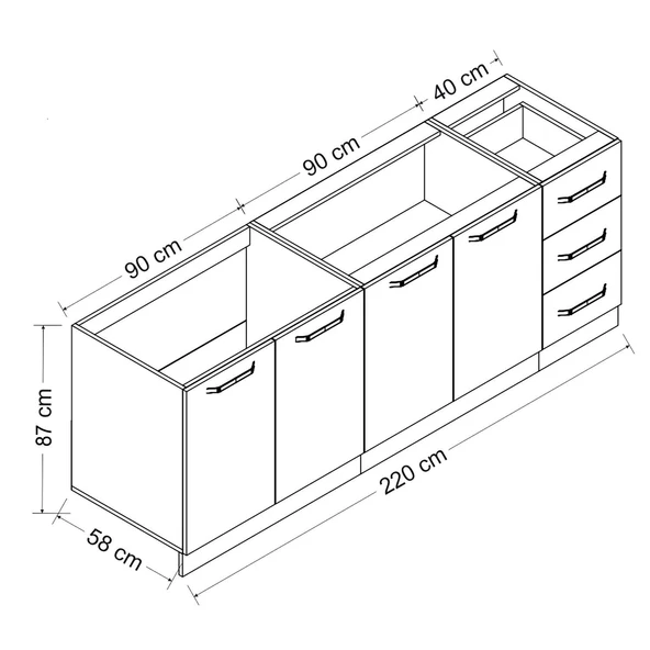 Minar 220 Cm Mutfak Dlb Byz Dore 220-D3-Alt - Resim 8