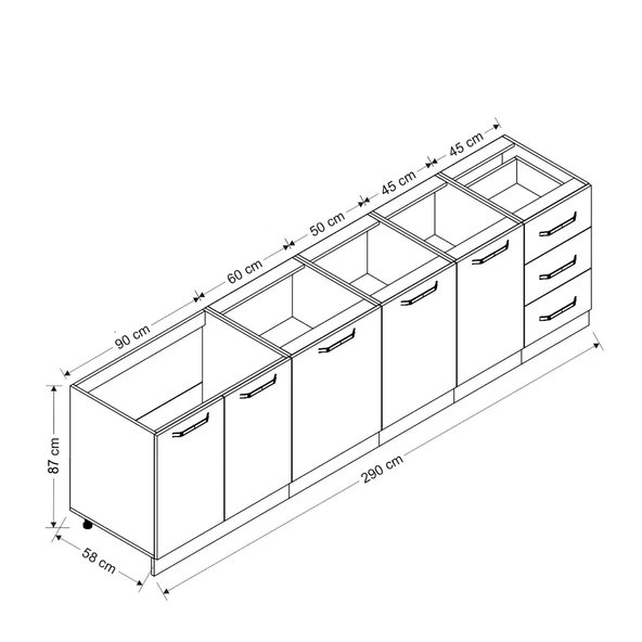 Minar 290 Cm Mutfak Dlb Byz 290-B1-Alt