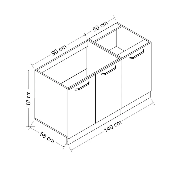 Minar 140 Cm Mutfak Dlb Byz 140-B2-Alt - Resim 8