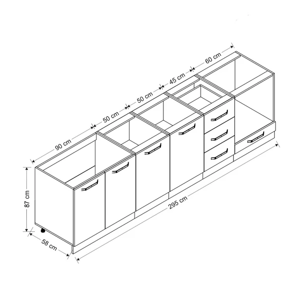 Minar 295 Cm Mutfak Dlb Byz 295-B6-Alt