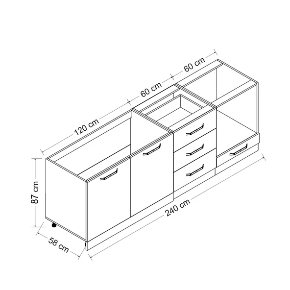 Minar 240 Cm Mutfak Dlb Byz 240-B7-Alt - Resim 8