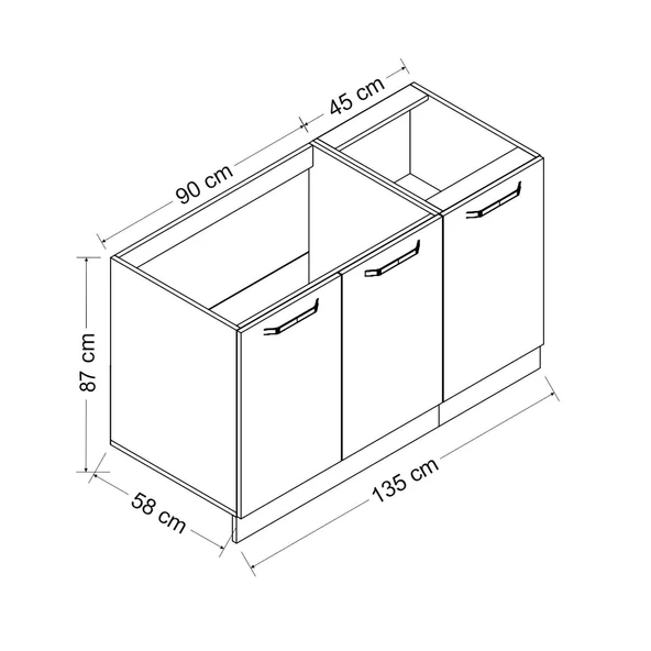 Minar 135 Cm Mutfak Dlb Byz 135-B1-Alt - 8