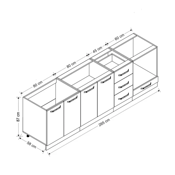 Minar 265 Cm Mutfak Dlb Byz Dore 265-D3-Alt - Resim 2