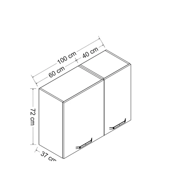 Minar 100 Cm Mutfak Dlb Byz 100-B1-Üst - Resim 8