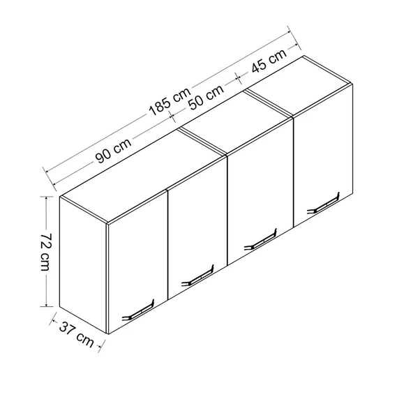 Minar 185 Cm Mutfak Dlb Byz 185-B1-Üst - Resim 8