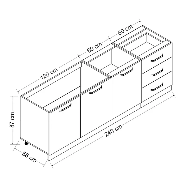 Minar 240 Cm Mutfak Dlb Byz Dore 240-D3-Alt - Resim 8