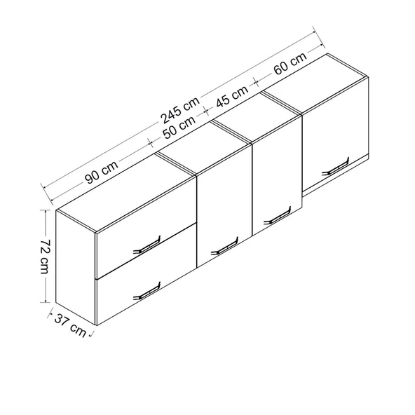 Minar 245 Cm Mutfak Dlb Byz 245-B5-Üst - Resim 8