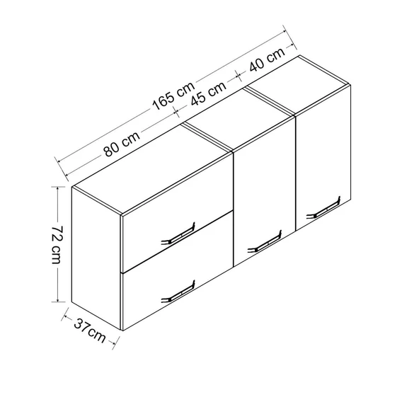 Minar 165 Cm Mutfak Dlb Byz 165-B2-Üst - Resim 8