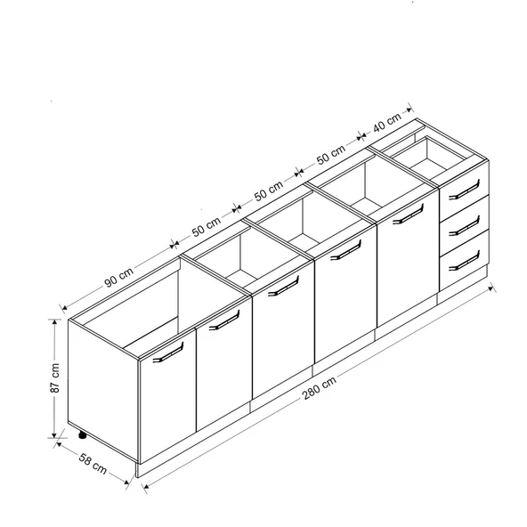 Minar 280 Cm Mutfak Dlb Byz 280-B1-Alt