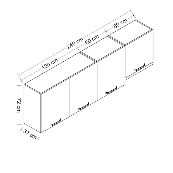 Minar 240 Cm Mutfak Dlb Byz 240-B8-Üst - Resim 8