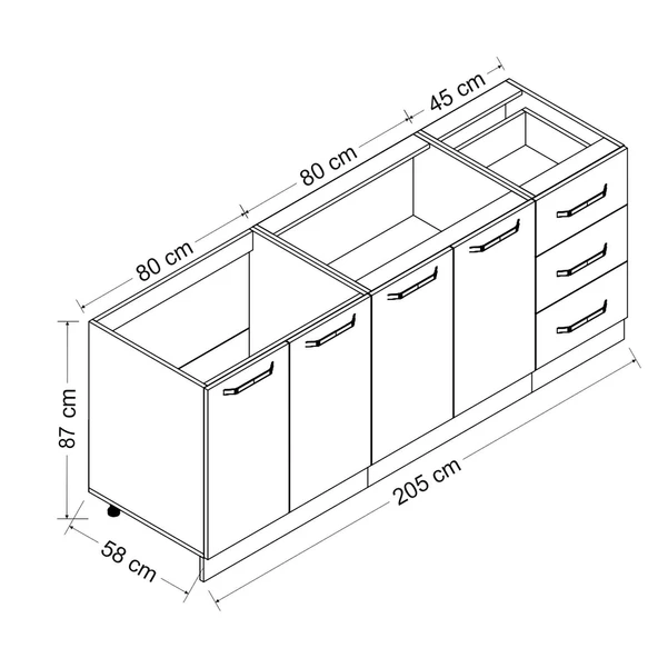 Minar 205 Cm Mutfak Dlb Byz Dore 205-D1-Alt - Resim 8