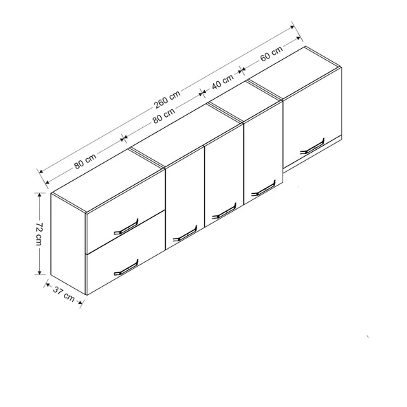 Minar 260 Cm Mutfak Dlb Byz 260-B5-Üst - Resim 8
